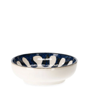 Saladier AZUL en Céramique – Plat de Service Bleu Marine et Blanc