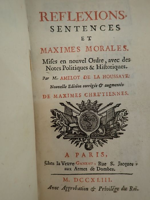 La Rochefoucauld – Réflexions, Sentences et Maximes Morales – 1743 – Image 3