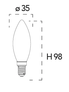 Ampoule LED filament chandelle E14 vintage 420lm (blanc chaud 2500K) – Image 3