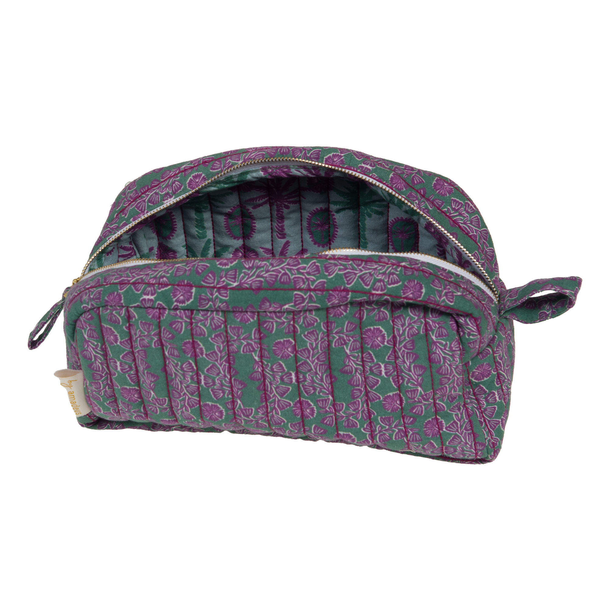 Pochette TAMAR Matelassée – Violet Rose et Vert Élégant – Image 3