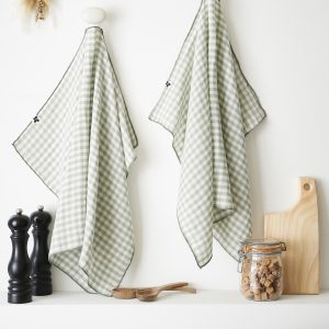 Lot de 2 Serviettes VICKIE en Gaze de Coton – Coloris Eucalyptus