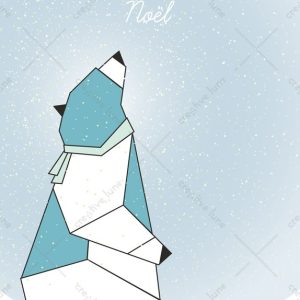 Ours sous la neige, carte de Noël