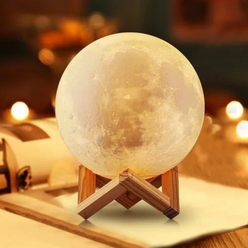 Lampe de table lune 3D moderne – Image 3