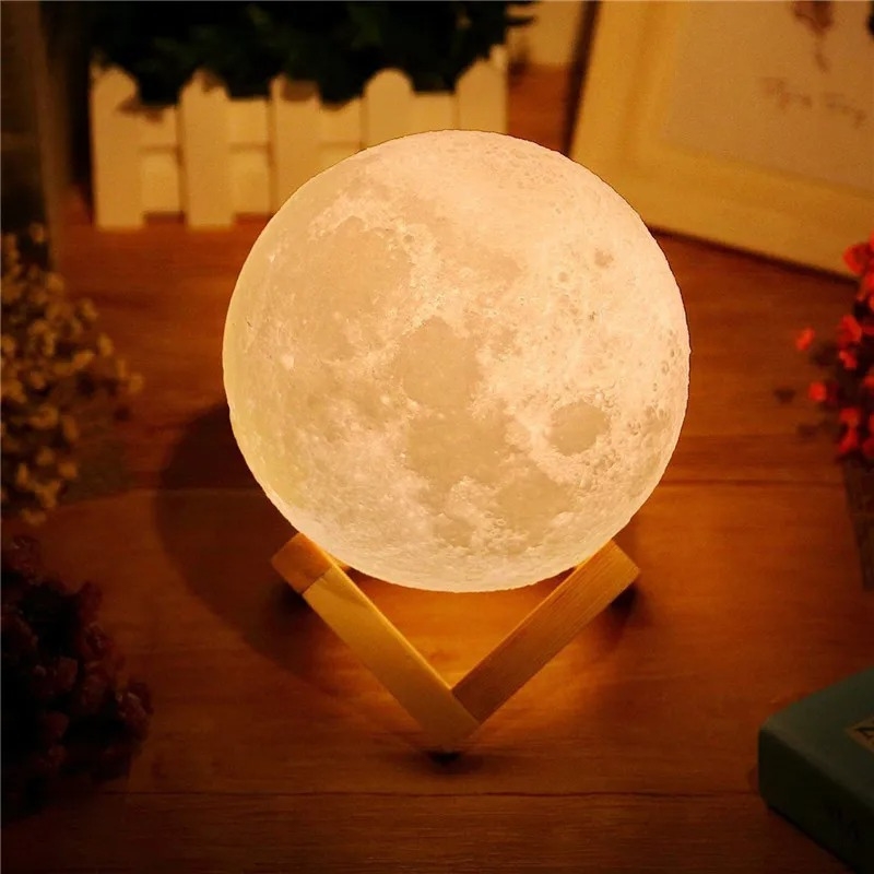 Lampe de table lune 3D moderne – Image 4