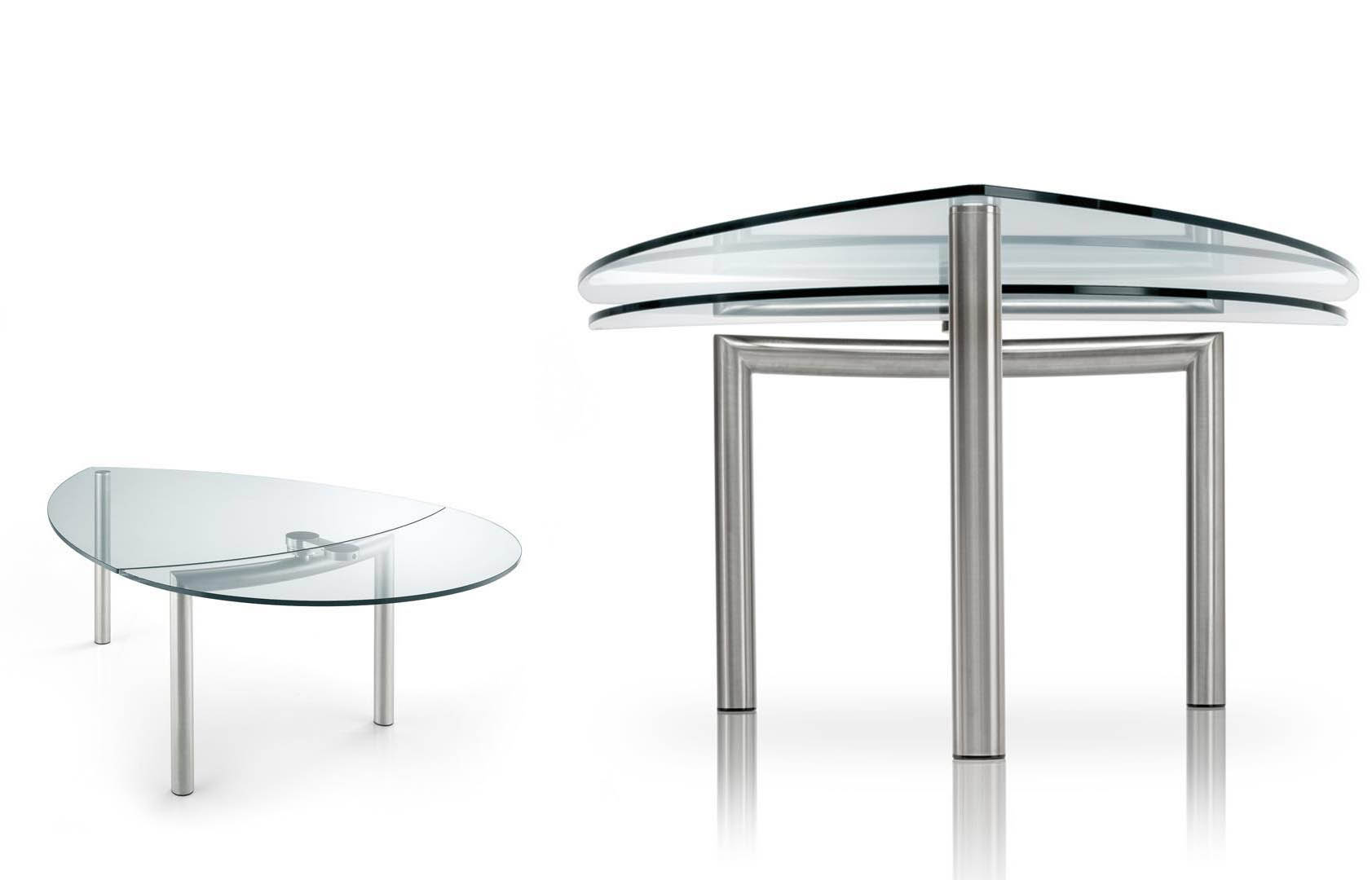 Table Policleto Goccia – 160/135 cm – Verre transparent – Image 6