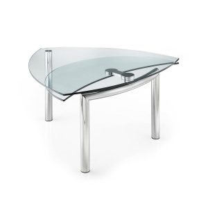 Table Policleto Goccia – 160/135 cm – Verre transparent