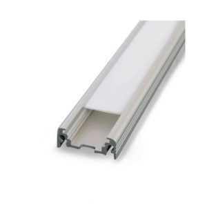 PROFILE PLAT ALUMINIUM BRUT 2M POUR BANDEAUX LED
